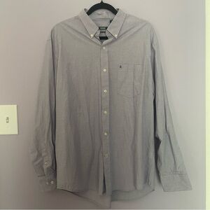 IZOD Premium Essentials Button Down Shirt in Purple Men's size Large 100% Cotton